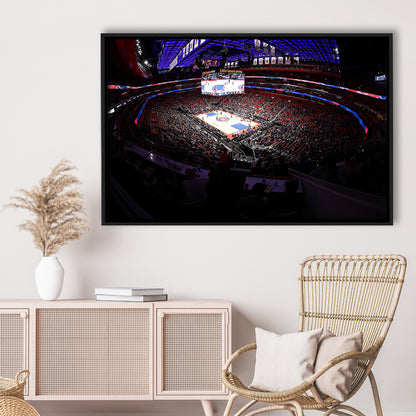 Little Caesars Arena in Michigan, Stadium Canvas, Sport Art, Framed Canvas Print Wall Art, Floating Frame