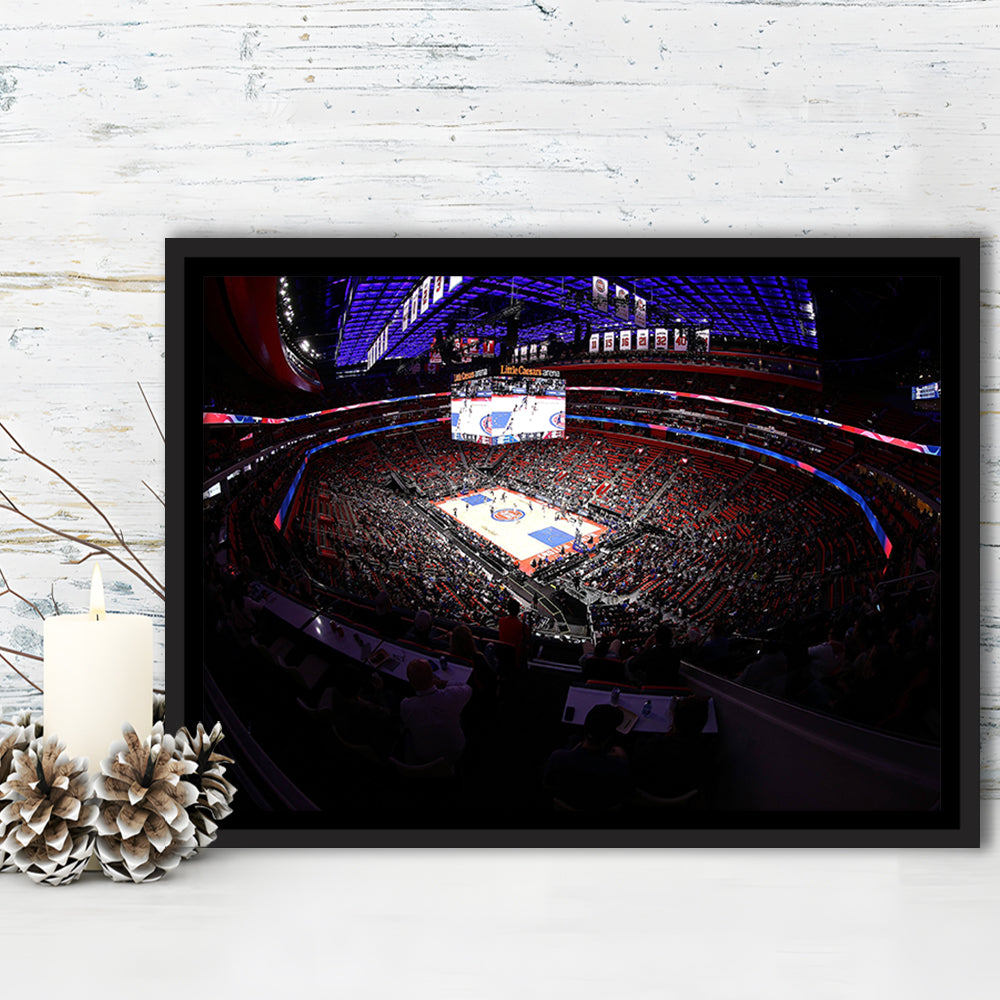 Little Caesars Arena in Michigan, Stadium Canvas, Sport Art, Framed Canvas Print Wall Art, Floating Frame