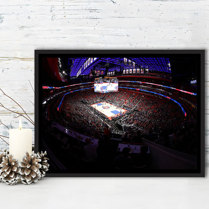 Little Caesars Arena in Michigan, Stadium Canvas, Sport Art, Framed Canvas Print Wall Art, Floating Frame
