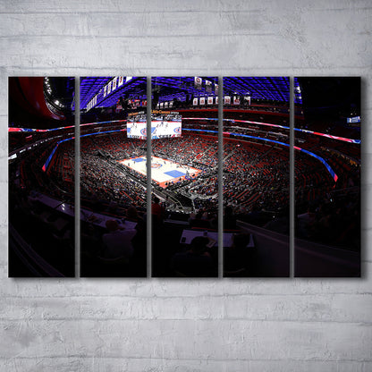 Little Caesars Arena in Michigan, Stadium Canvas, Sport Art, 5 Panel B, Extra Large Canvas, Canvas Print Wall Art