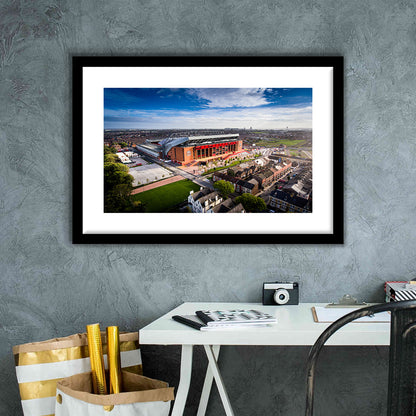 Liverpool Fc Anfield Stadium, Stadium Canvas, Sport Art, Gift for him, White Border Framed Art Print Wall Decor