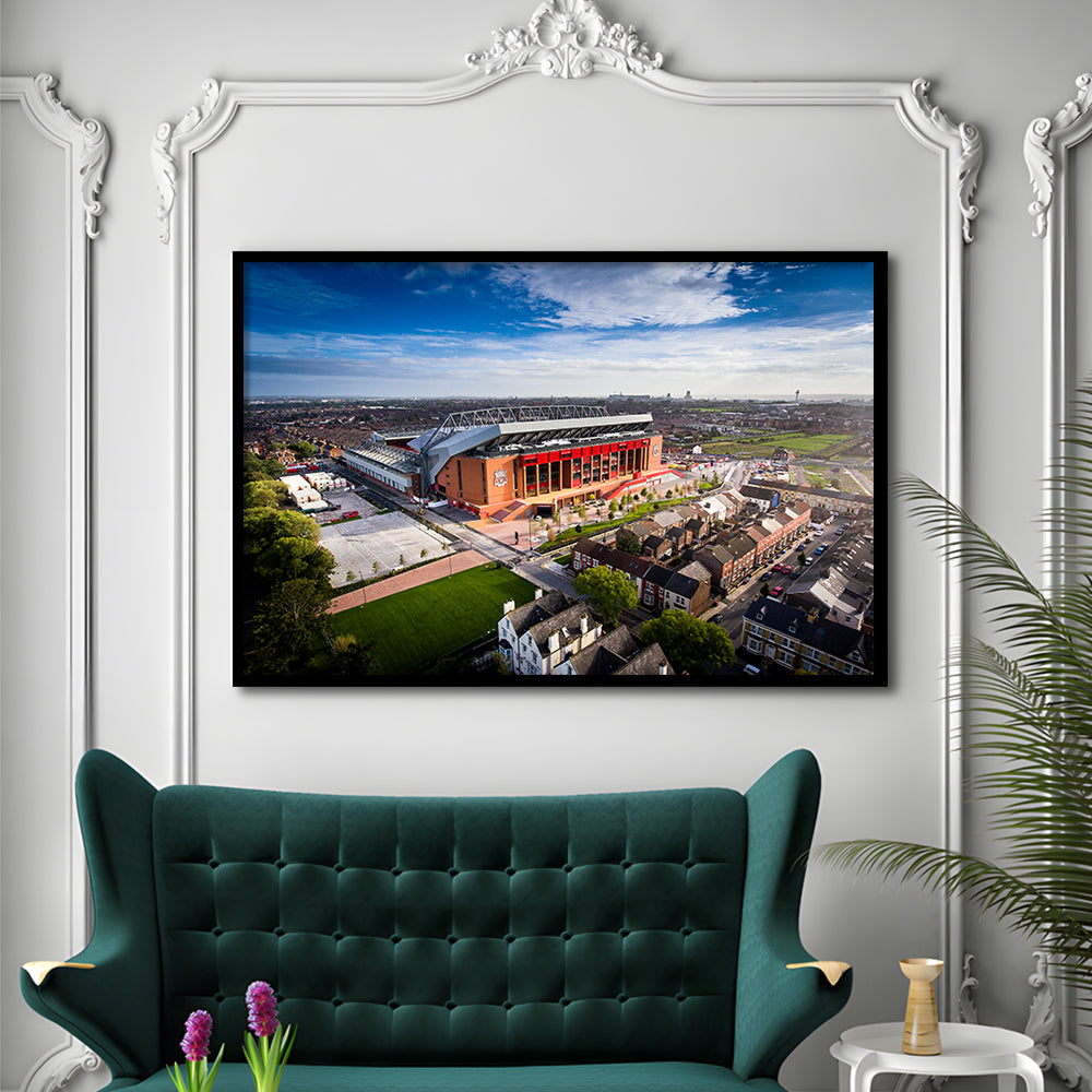 Liverpool Fc Anfield Stadium, Stadium Canvas, Sport Art, Gift for him, Framed Art Print Wall Decor, Picture Framed