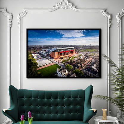 Liverpool Fc Anfield Stadium, Stadium Canvas, Sport Art, Gift for him, Framed Art Print Wall Decor, Picture Framed