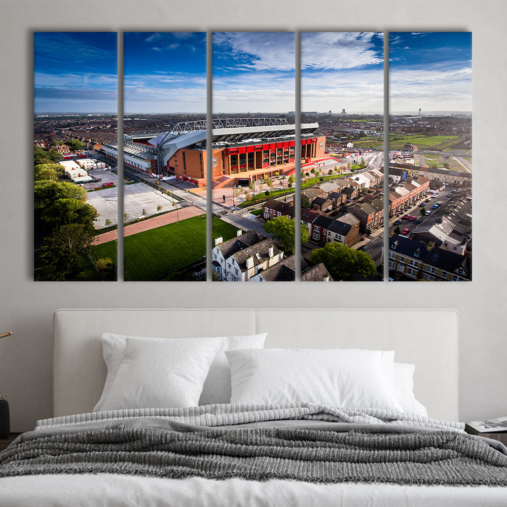 Liverpool Fc Anfield Stadium, Stadium Canvas, Sport Art, 5 Panel B, Extra Large Canvas, Canvas Print Wall Art