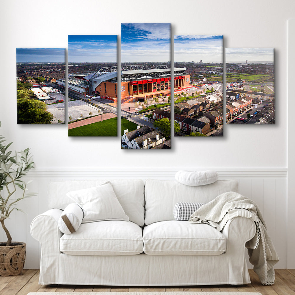 Liverpool Fc Anfield Stadium, Stadium Canvas, Sport Art, Gift for him, 5 Panel, Large Canvas, Canvas Print Wall Art