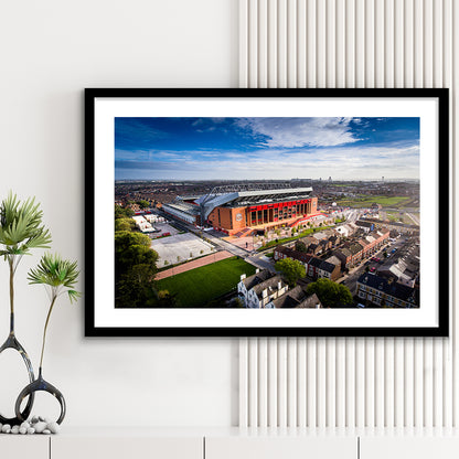 Liverpool Fc Anfield Stadium, Stadium Canvas, Sport Art, Gift for him, White Border Framed Art Print Wall Decor