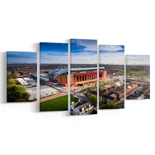Liverpool Fc Anfield Stadium, Stadium Canvas, Sport Art, Gift for him, 5 Panel, Large Canvas, Canvas Print Wall Art