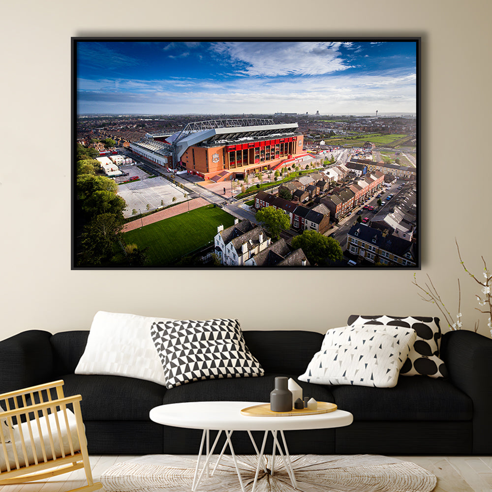 Liverpool Fc Anfield Stadium, Stadium Canvas, Sport Art, Framed Canvas Print Wall Art, Floating Frame