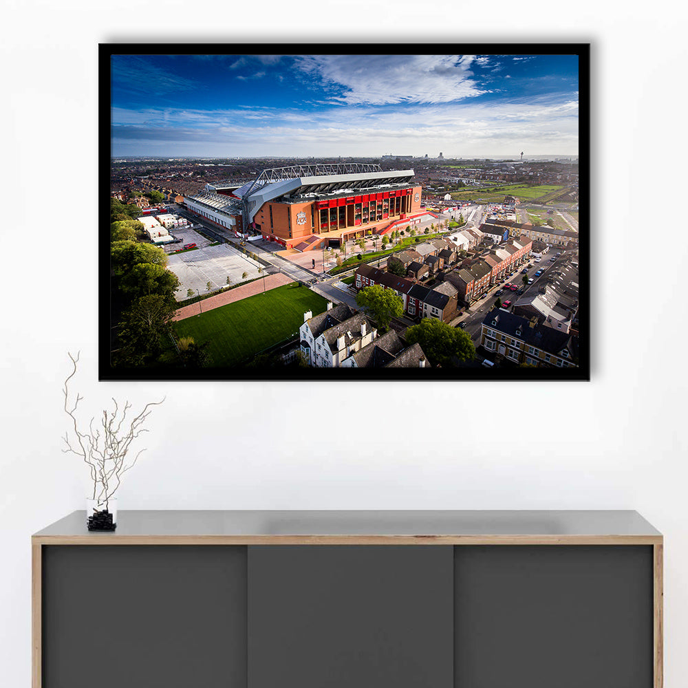 Liverpool Fc Anfield Stadium, Stadium Canvas, Sport Art, Gift for him, Framed Art Print Wall Decor, Picture Framed