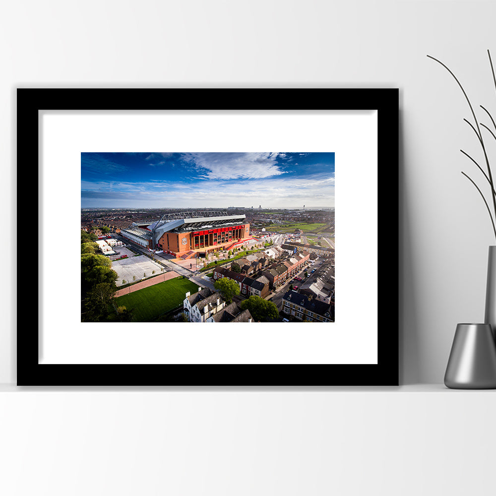 Liverpool Fc Anfield Stadium, Stadium Canvas, Sport Art, Gift for him, White Border Framed Art Print Wall Decor