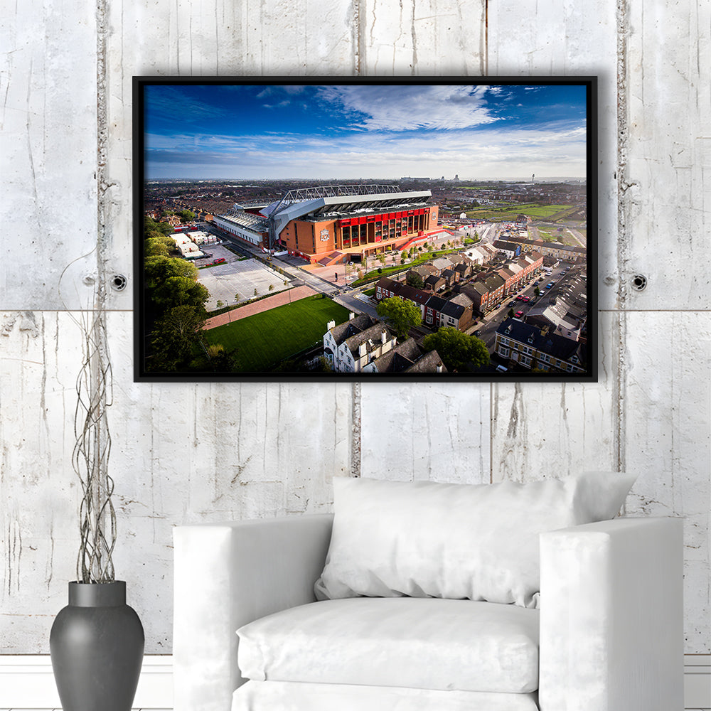 Liverpool Fc Anfield Stadium, Stadium Canvas, Sport Art, Framed Canvas Print Wall Art, Floating Frame
