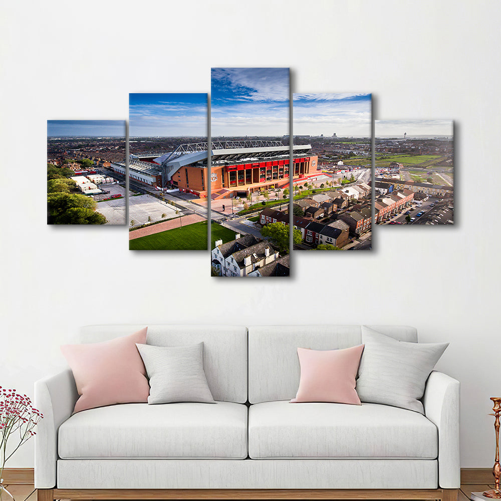 Liverpool Fc Anfield Stadium, Stadium Canvas, Sport Art, Gift for him, 5 Panel, Large Canvas, Canvas Print Wall Art