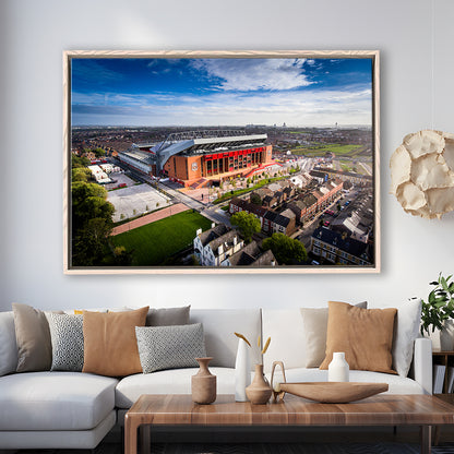 Liverpool Fc Anfield Stadium, Stadium Canvas, Sport Art, Framed Canvas Print Wall Art, Floating Frame