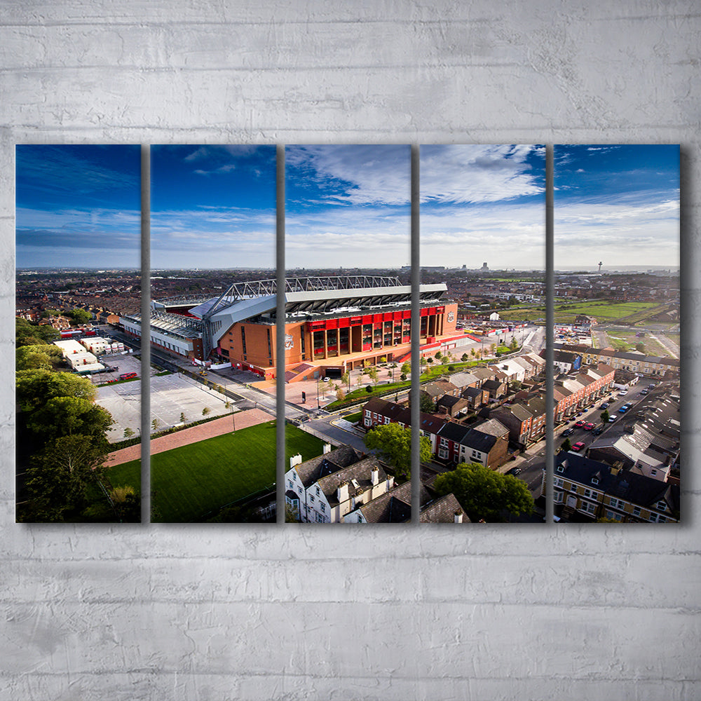 Liverpool Fc Anfield Stadium, Stadium Canvas, Sport Art, 5 Panel B, Extra Large Canvas, Canvas Print Wall Art