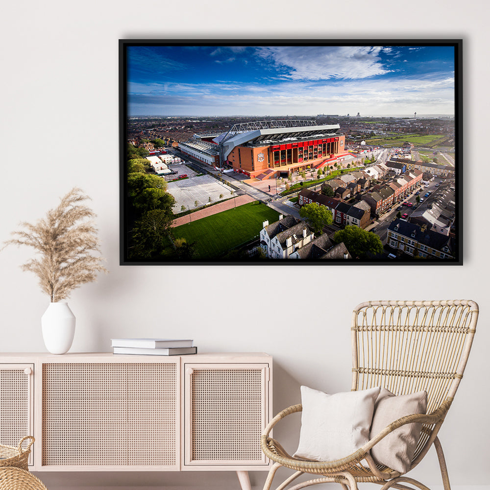 Liverpool Fc Anfield Stadium, Stadium Canvas, Sport Art, Framed Canvas Print Wall Art, Floating Frame