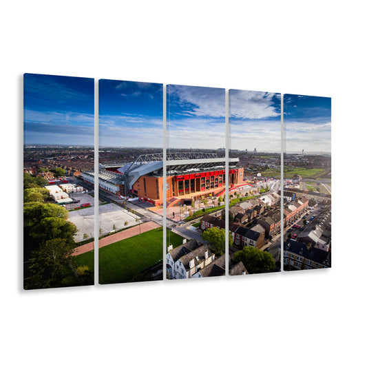 Liverpool Fc Anfield Stadium, Stadium Canvas, Sport Art, 5 Panel B, Extra Large Canvas, Canvas Print Wall Art