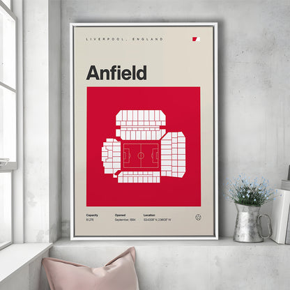 Liverpool Stadium Print, Anfield Stadium Print, Man Cave Gift, Floating Framed Canvas Print Wall Art