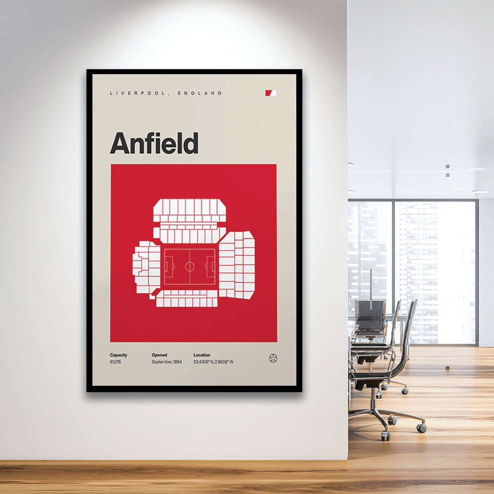 Liverpool Stadium Print, Anfield Stadium Print, Gifts for him, Sport Art, Framed Art Print Wall Decor