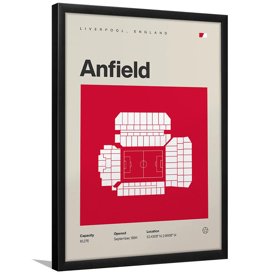 Liverpool Stadium Print, Anfield Stadium Print, Gifts for him, Sport Art, Framed Art Print Wall Decor
