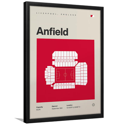Liverpool Stadium Print, Anfield Stadium Print, Gifts for him, Sport Art, Framed Art Print Wall Decor