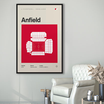 Liverpool Stadium Print, Anfield Stadium Print, Man Cave Gift, Floating Framed Canvas Print Wall Art