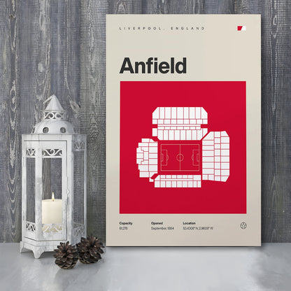 Liverpool Stadium Print, Anfield Stadium Print, Fan Gifts, Sport Art, Canvas Print Wall Art