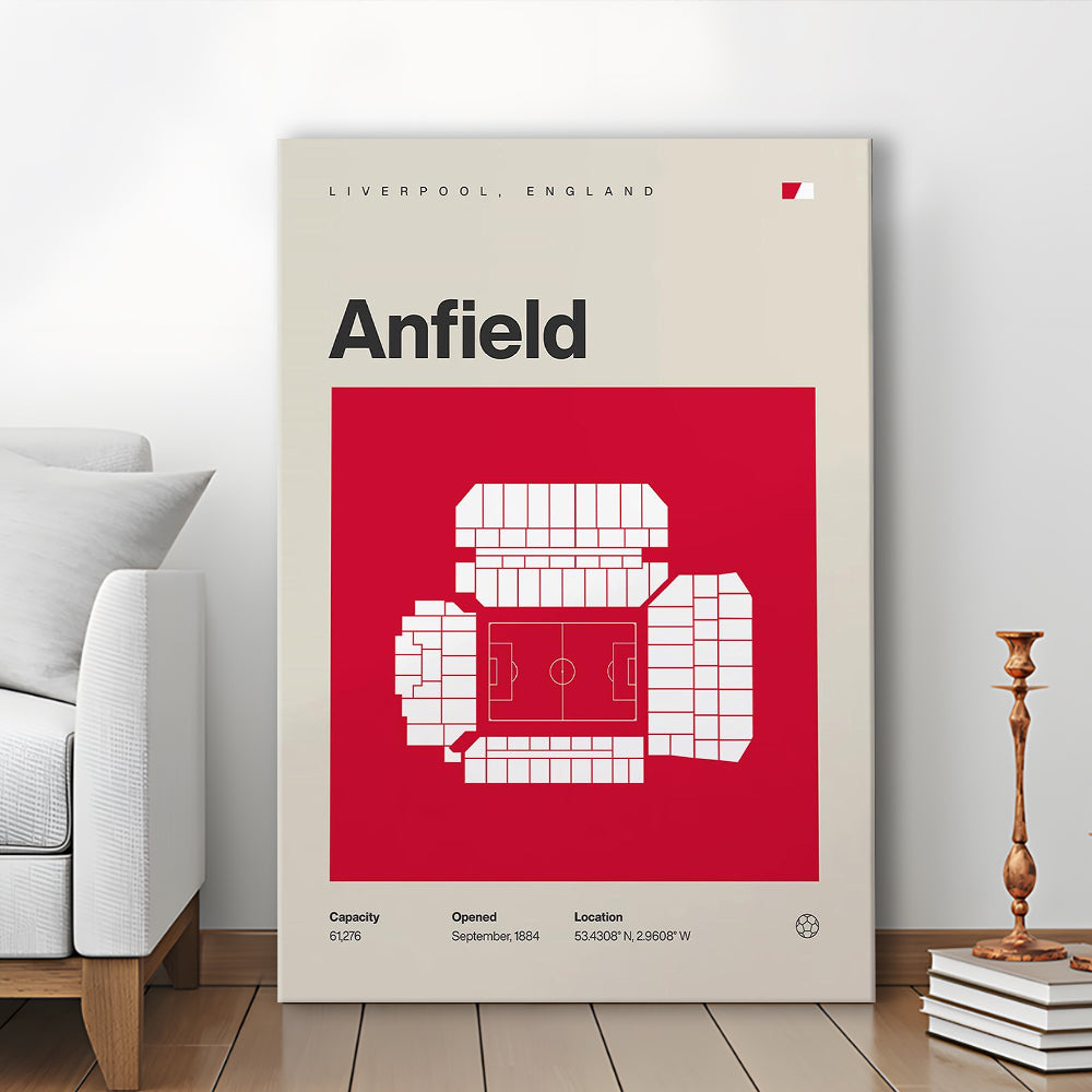 Liverpool Stadium Print, Anfield Stadium Print, Fan Gifts, Sport Art, Canvas Print Wall Art