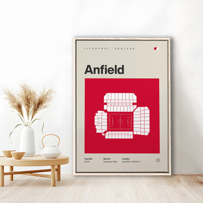 Liverpool Stadium Print, Anfield Stadium Print, Man Cave Gift, Floating Framed Canvas Print Wall Art