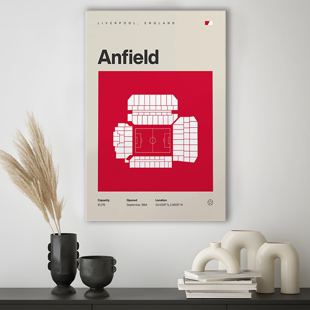 Liverpool Stadium Print, Anfield Stadium Print, Fan Gifts, Sport Art, Canvas Print Wall Art