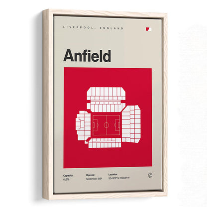 Liverpool Stadium Print, Anfield Stadium Print, Man Cave Gift, Floating Framed Canvas Print Wall Art