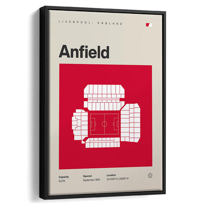 Liverpool Stadium Print, Anfield Stadium Print, Man Cave Gift, Floating Framed Canvas Print Wall Art