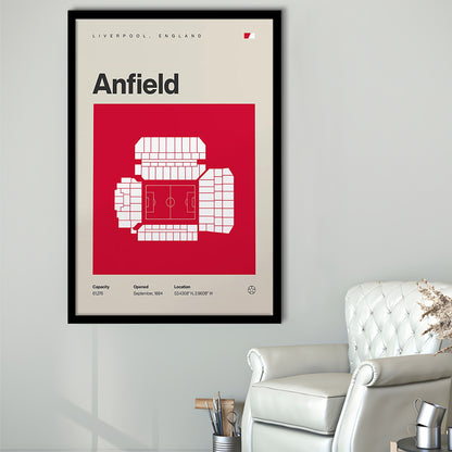 Liverpool Stadium Print, Anfield Stadium Print, Gifts for him, Sport Art, Framed Art Print Wall Decor