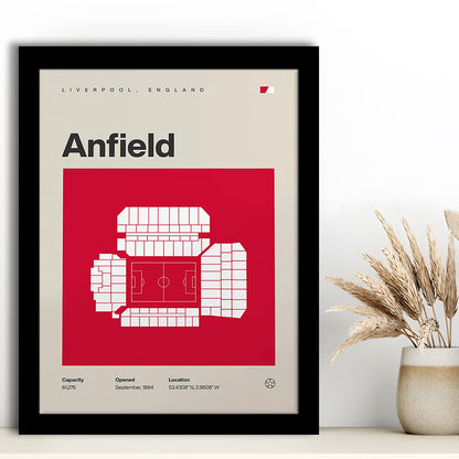 Liverpool Stadium Print, Anfield Stadium Print, Gifts for him, Sport Art, Framed Art Print Wall Decor