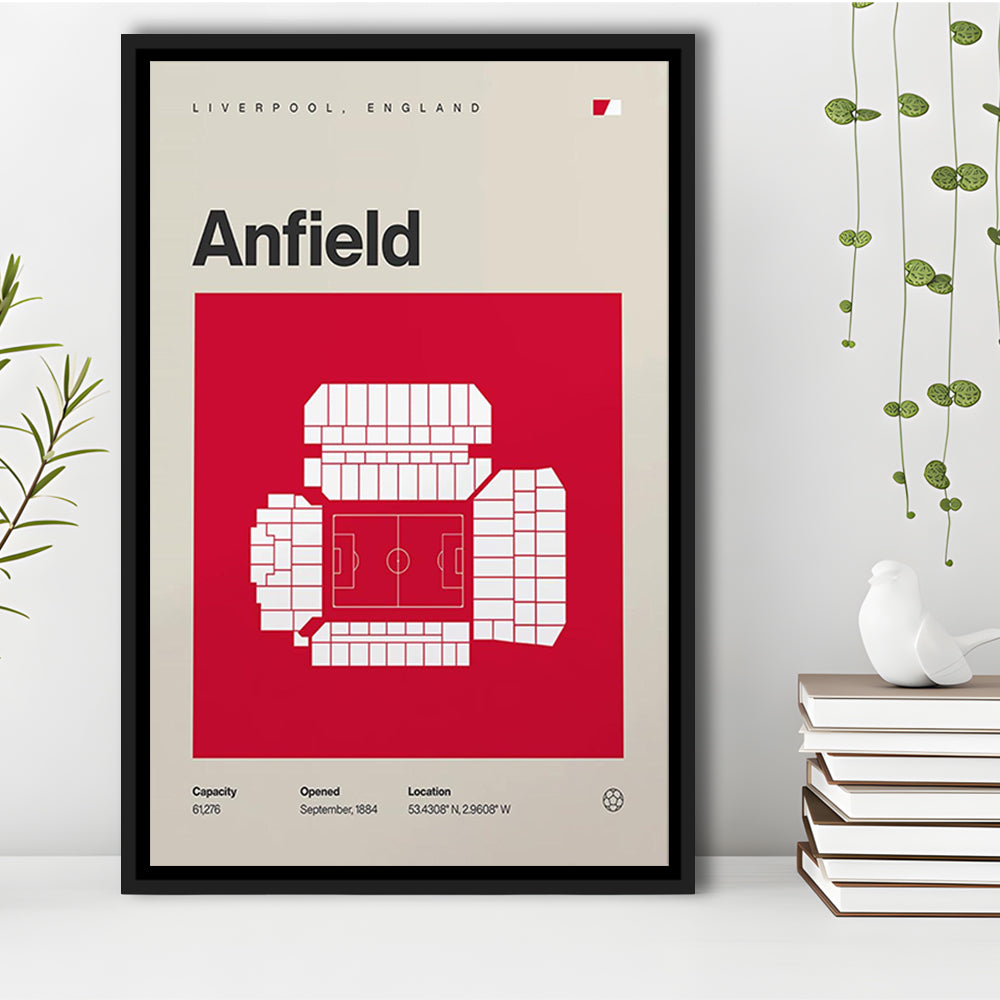 Liverpool Stadium Print, Anfield Stadium Print, Man Cave Gift, Floating Framed Canvas Print Wall Art
