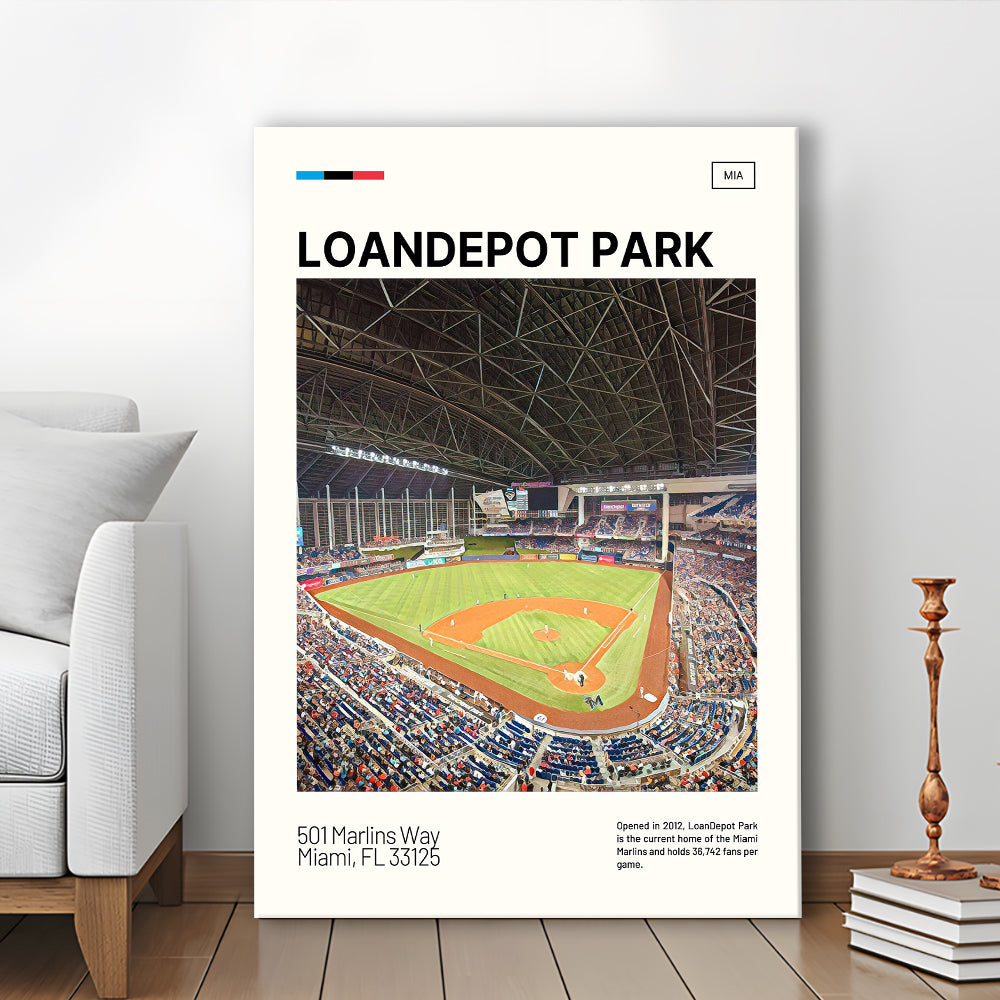 LoanDepot Park Print, Miami Marlins Stadium Canvas Art, Fan Gifts, Sport Art, Canvas Print Wall Art