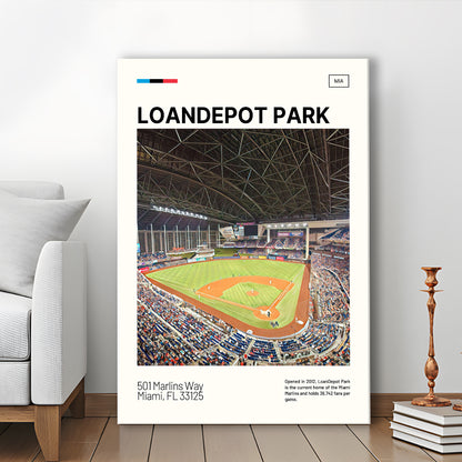 LoanDepot Park Print, Miami Marlins Stadium Canvas Art, Fan Gifts, Sport Art, Canvas Print Wall Art
