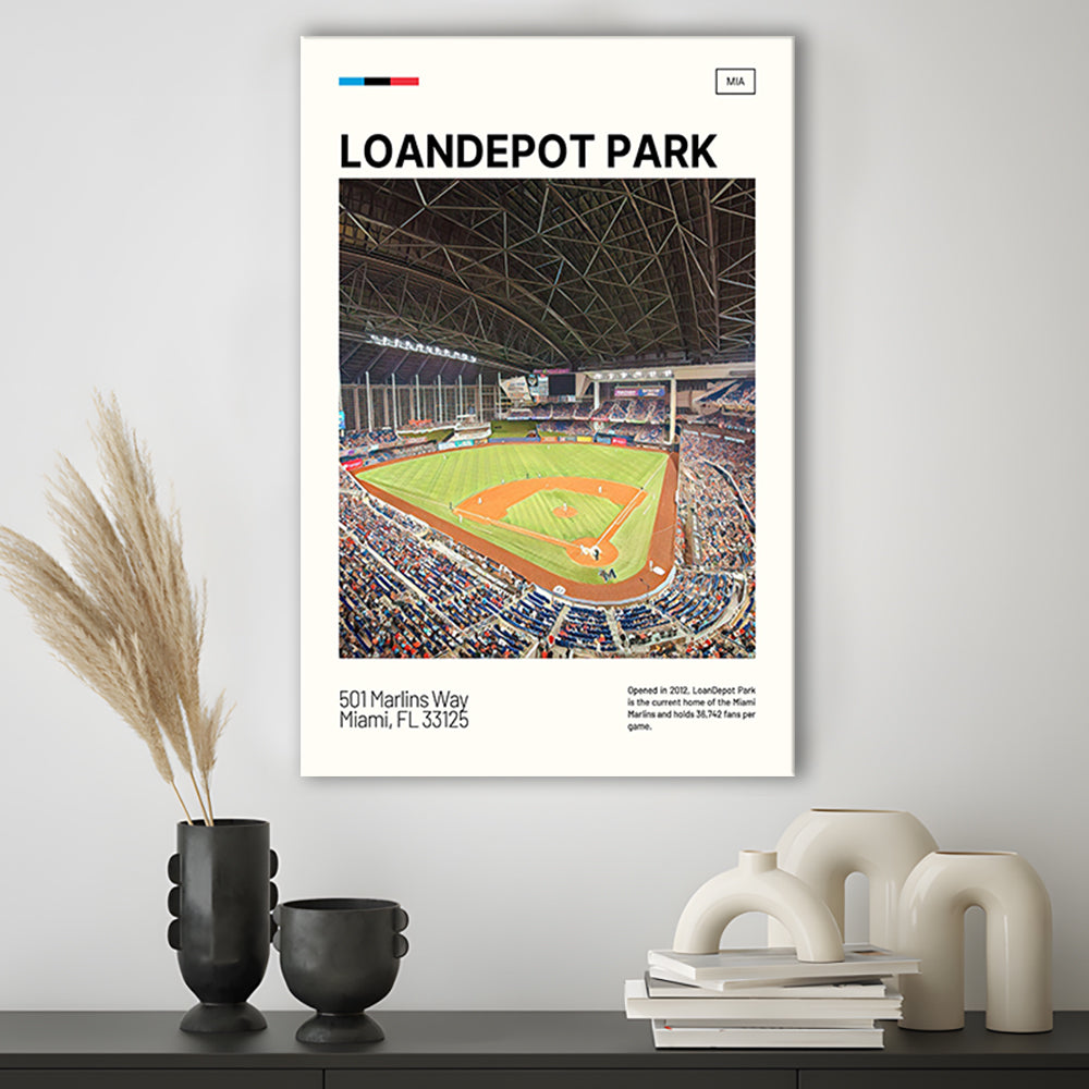 LoanDepot Park Print, Miami Marlins Stadium Canvas Art, Fan Gifts, Sport Art, Canvas Print Wall Art