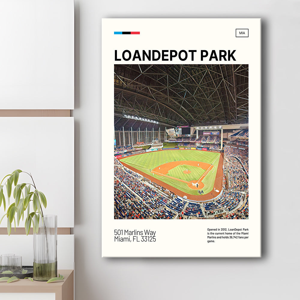 LoanDepot Park Print, Miami Marlins Stadium Canvas Art, Fan Gifts, Sport Art, Canvas Print Wall Art