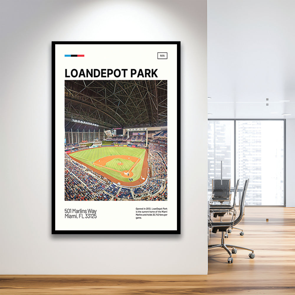 LoanDepot Park Print, Miami Marlins Stadium Art, Gifts for him, Sport Art, Framed Art Print Wall Decor