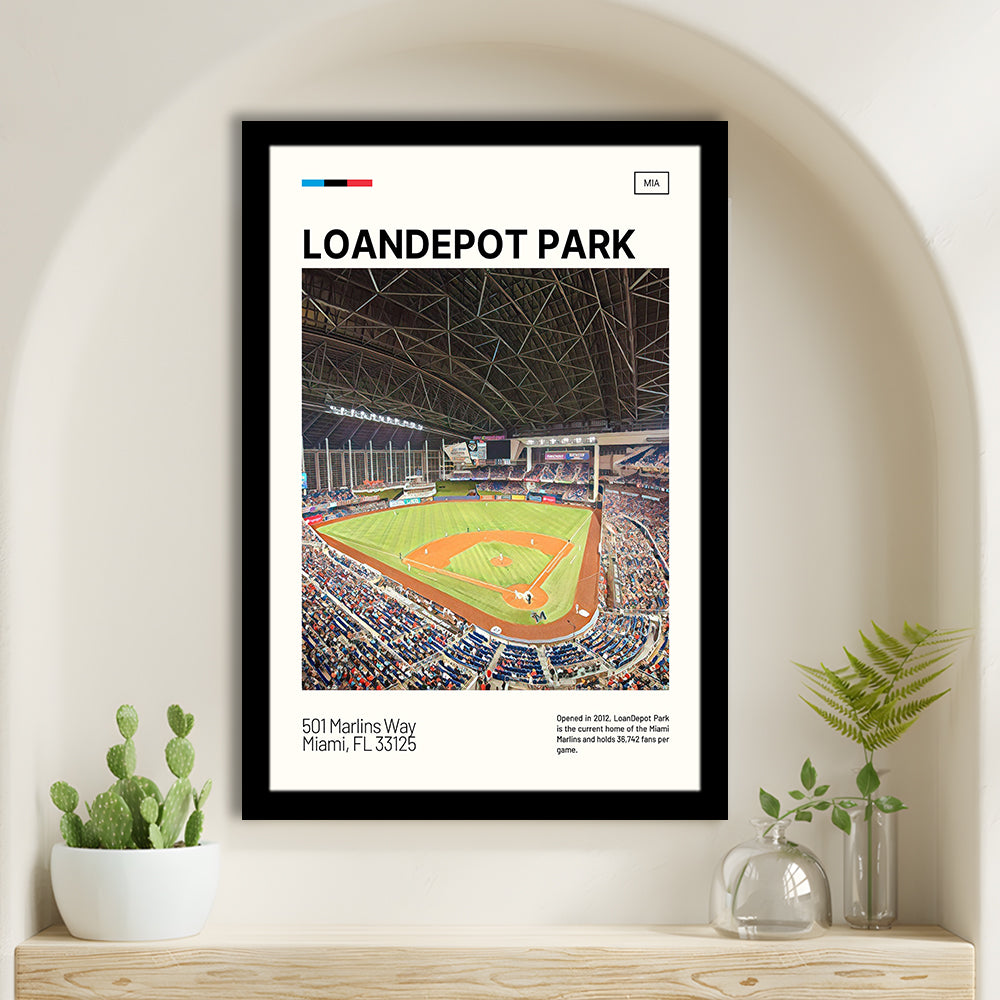 LoanDepot Park Print, Miami Marlins Stadium Art, Gifts for him, Sport Art, Framed Art Print Wall Decor