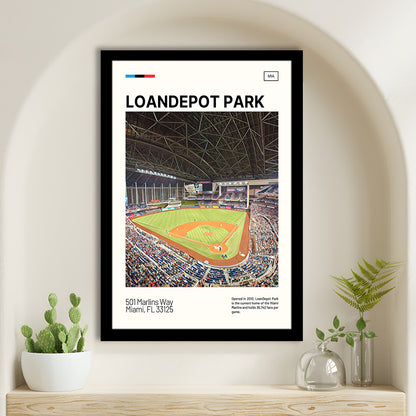 LoanDepot Park Print, Miami Marlins Stadium Art, Gifts for him, Sport Art, Framed Art Print Wall Decor