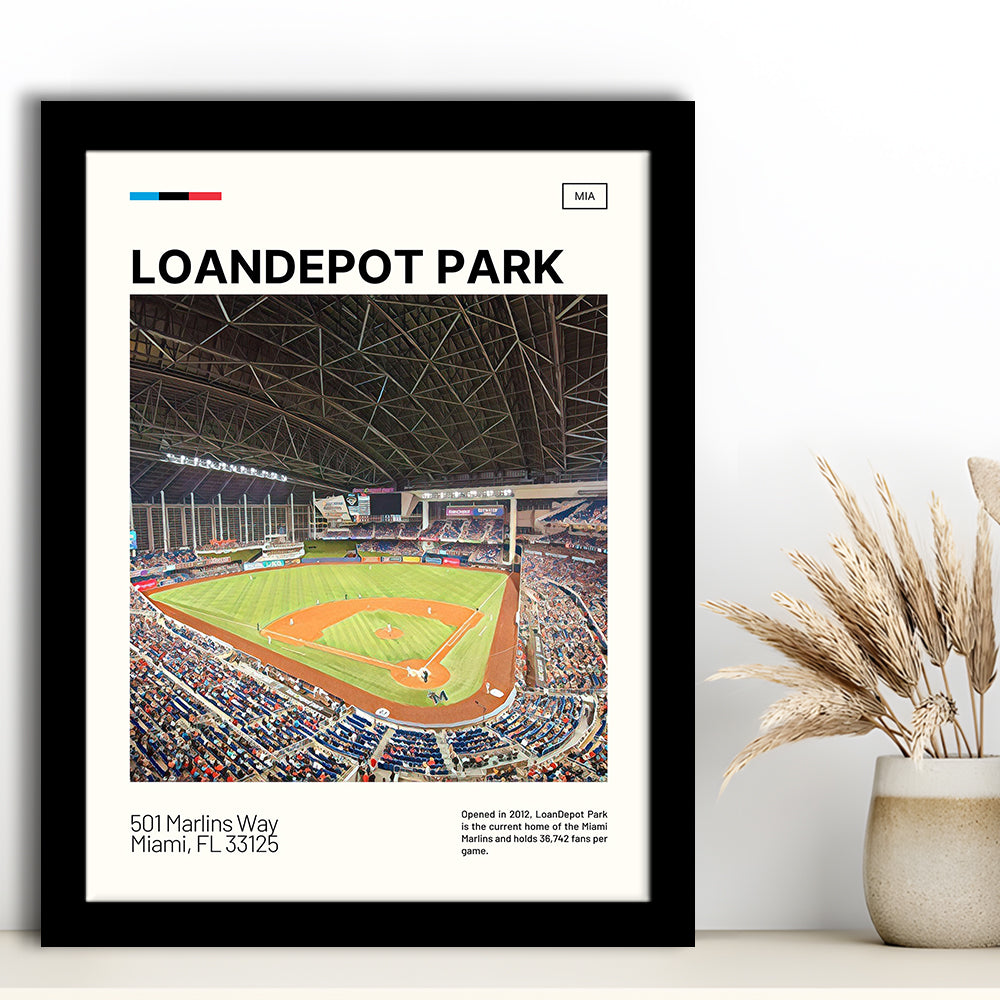 LoanDepot Park Print, Miami Marlins Stadium Art, Gifts for him, Sport Art, Framed Art Print Wall Decor