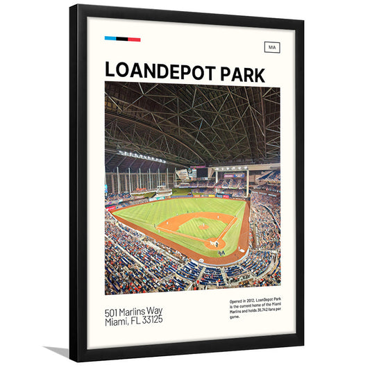 LoanDepot Park Print, Miami Marlins Stadium Art, Gifts for him, Sport Art, Framed Art Print Wall Decor