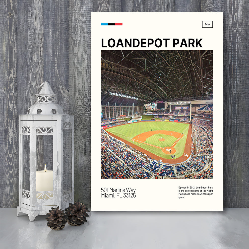LoanDepot Park Print, Miami Marlins Stadium Canvas Art, Fan Gifts, Sport Art, Canvas Print Wall Art