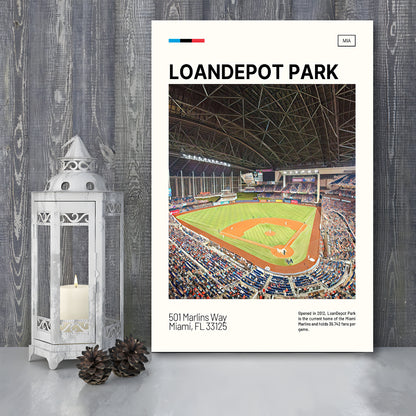 LoanDepot Park Print, Miami Marlins Stadium Canvas Art, Fan Gifts, Sport Art, Canvas Print Wall Art