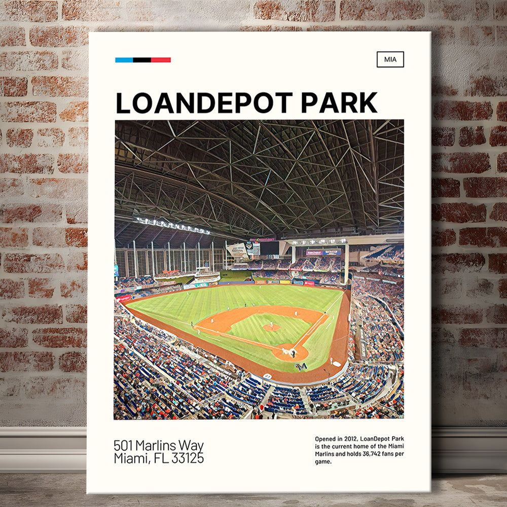LoanDepot Park Print, Miami Marlins Stadium Canvas Art, Fan Gifts, Sport Art, Canvas Print Wall Art