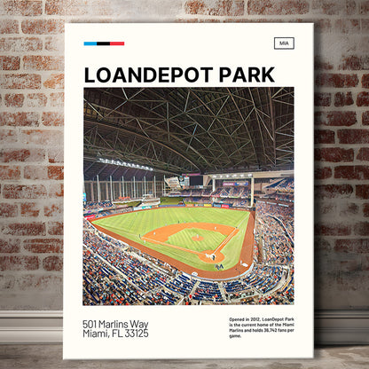 LoanDepot Park Print, Miami Marlins Stadium Canvas Art, Fan Gifts, Sport Art, Canvas Print Wall Art