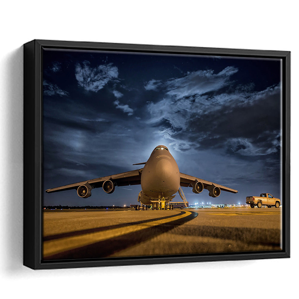 Lockheed C 5 Galaxy Plane Canvas Set Wall Art Prints, Heavy Aviation Artwork, Framed Cavas Print, Floating Frame