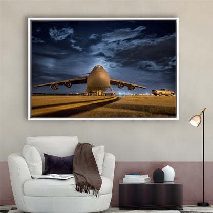 Lockheed C 5 Galaxy Plane Canvas Set Wall Art Prints, Heavy Aviation Artwork, Framed Cavas Print, Floating Frame