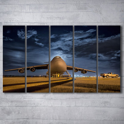 Lockheed C 5 Galaxy Plane Canvas Set Wall Art Prints, Heavy Aviation Artwork, 5 Piece B Extra Large Cavas Print Wall Art
